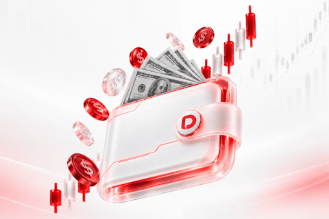 Illustration representing D Prime trading costs across spreads, commissions and swap fees.