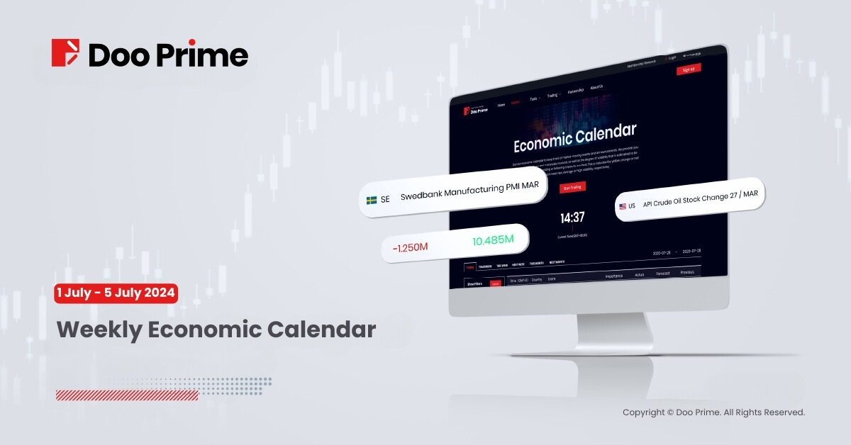 Weekly Economic Calendar from 1st July 2024 to 5th July 2024