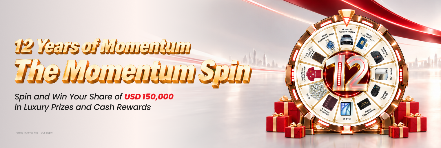 D Prime Momentum Spin 12th anniversary lucky draw celebrating 12 Years of Momentum with USD 150,000 in luxury prizes and cash rewards.