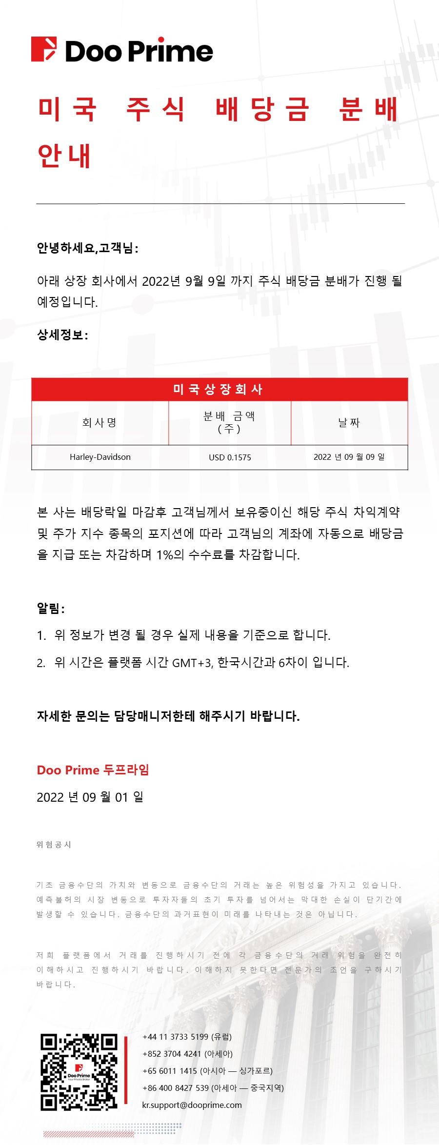 미국 주식 배당금 분배 안내 